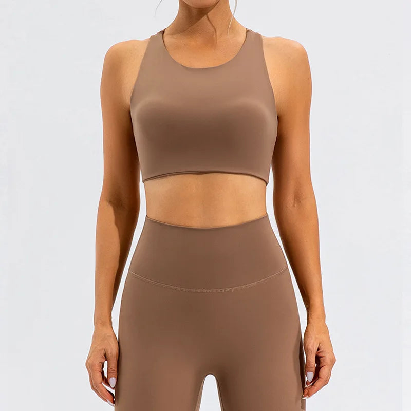 Hot Sale LULU Women Active Wear 2 Piece Set Irregular Cut Backless Bra Top High Waist Leggings Soft Fitness Yoga Sets Snaviére