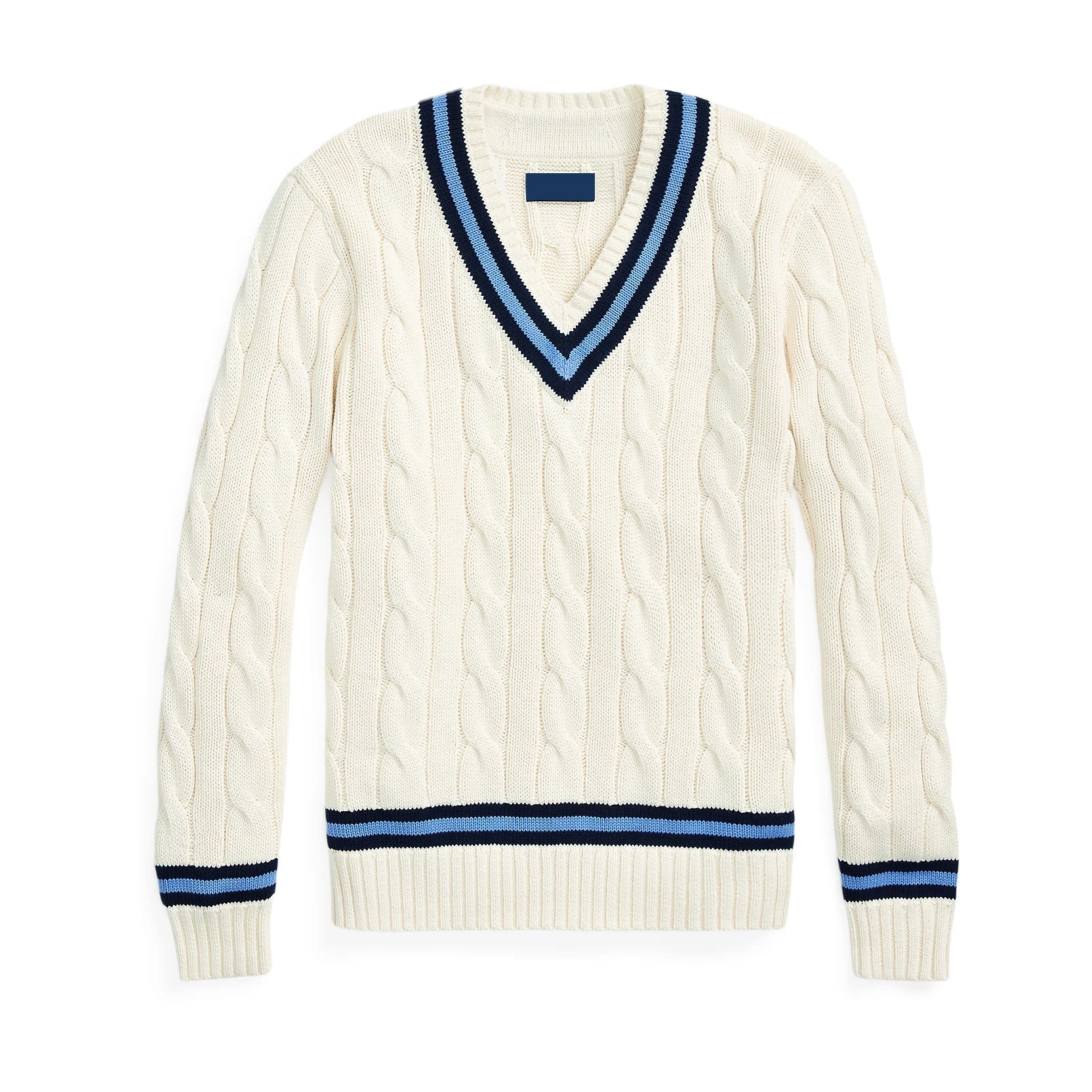 Knitwear v Neck Cable Men's Knitwear Varsity Cricket Sweater Knitted Sweater Men Snaivere