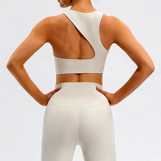 Hot Sale LULU Women Active Wear 2 Piece Set Irregular Cut Backless Bra Top High Waist Leggings Soft Fitness Yoga Sets Snaviére