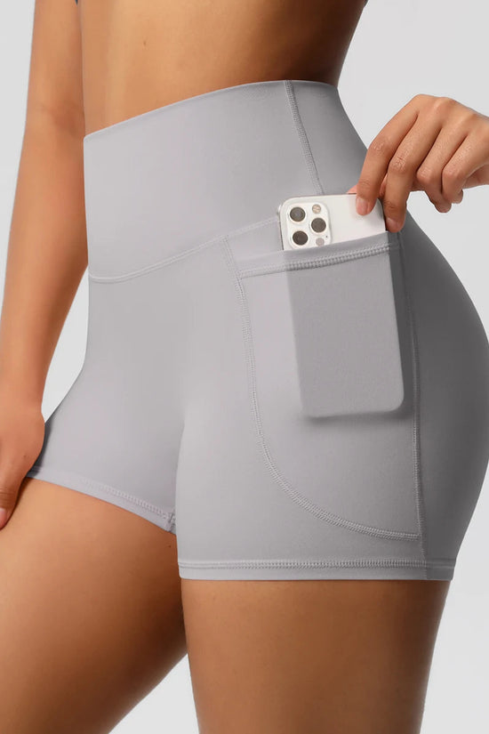High Waist Yoga Shorts for Women - Squat Proof Athletic Shorts with Pockets Snaviére