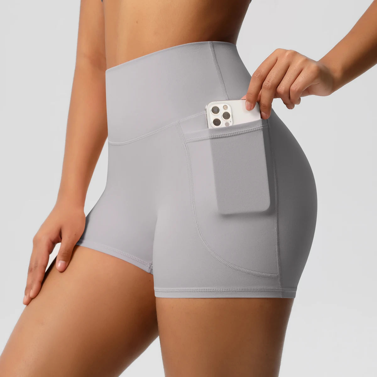 High Waist Yoga Shorts for Women - Squat Proof Athletic Shorts with Pockets Snaviére