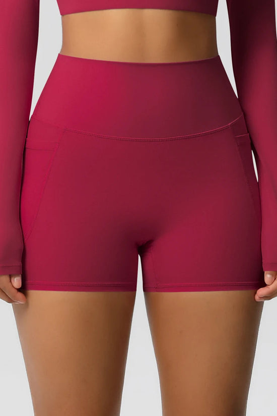 High Waist Yoga Shorts for Women - Squat Proof Athletic Shorts with Pockets Snaviére