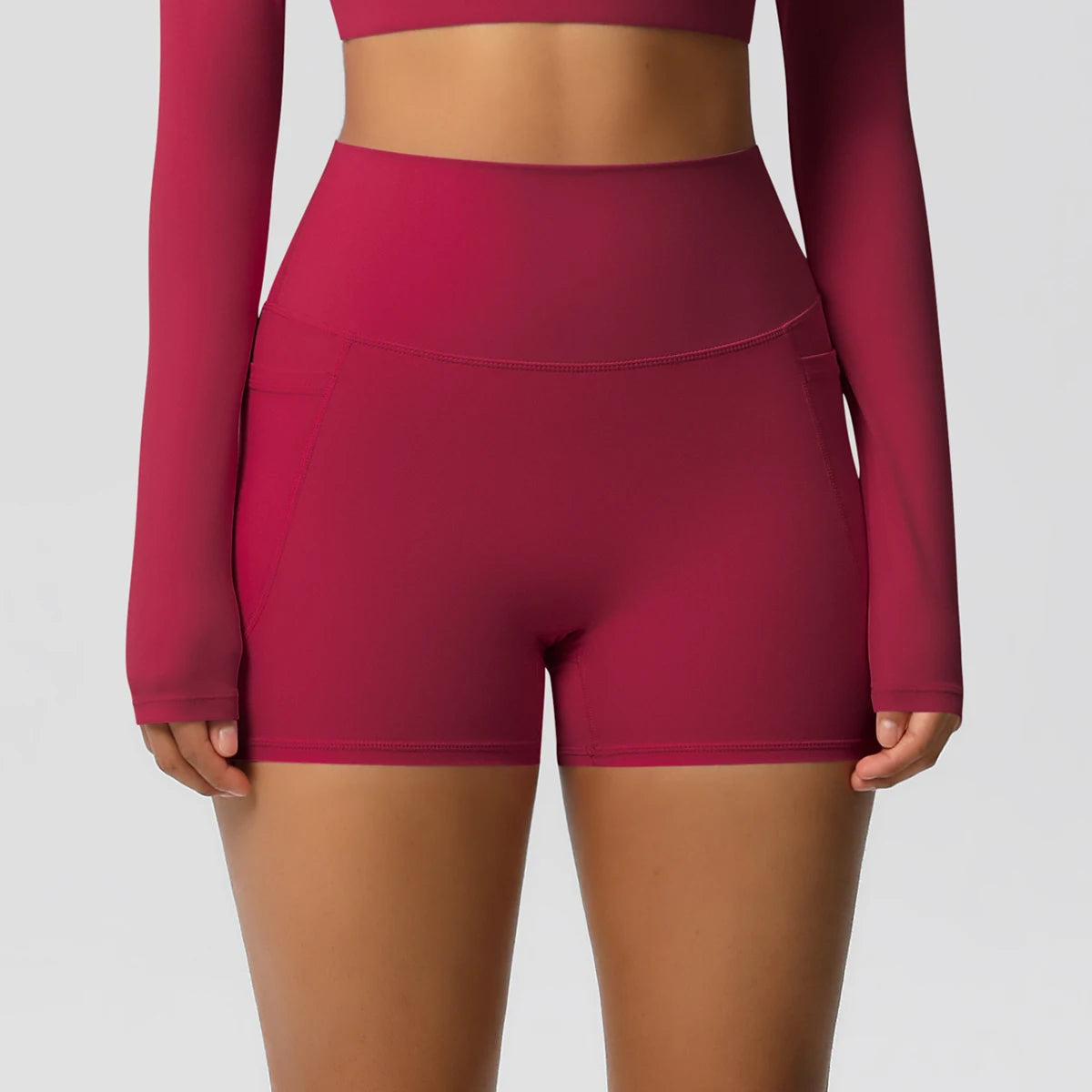 High Waist Yoga Shorts for Women - Squat Proof Athletic Shorts with Pockets Snaviére