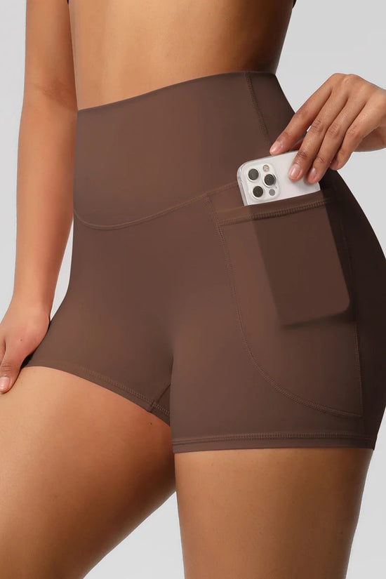 High Waist Yoga Shorts for Women - Squat Proof Athletic Shorts with Pockets Snaviére