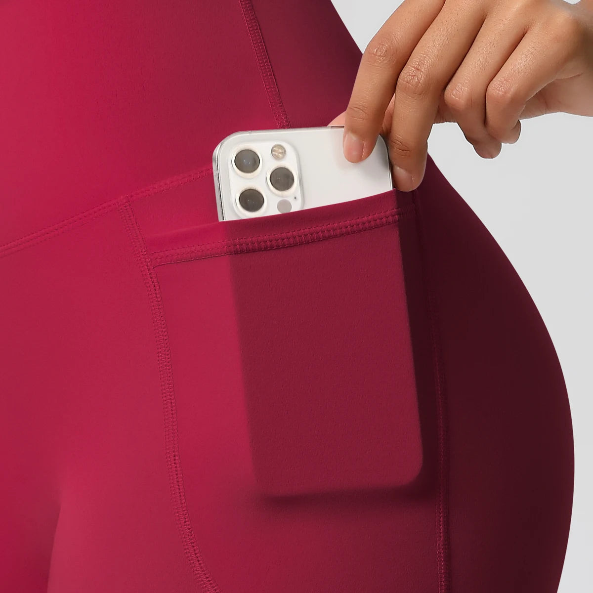 High Waist Yoga Shorts for Women - Squat Proof Athletic Shorts with Pockets Snaviére