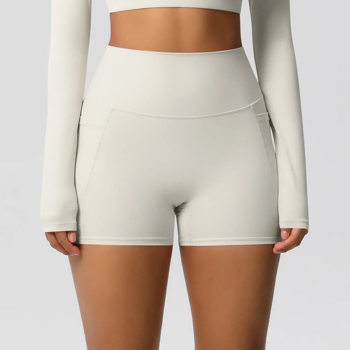 Women Sports Short With PocketedYoga Legging Shorts Squat Proof High Waist Fitness Tight Shorts Quick Drying Cycling Workout Gym Snaviére