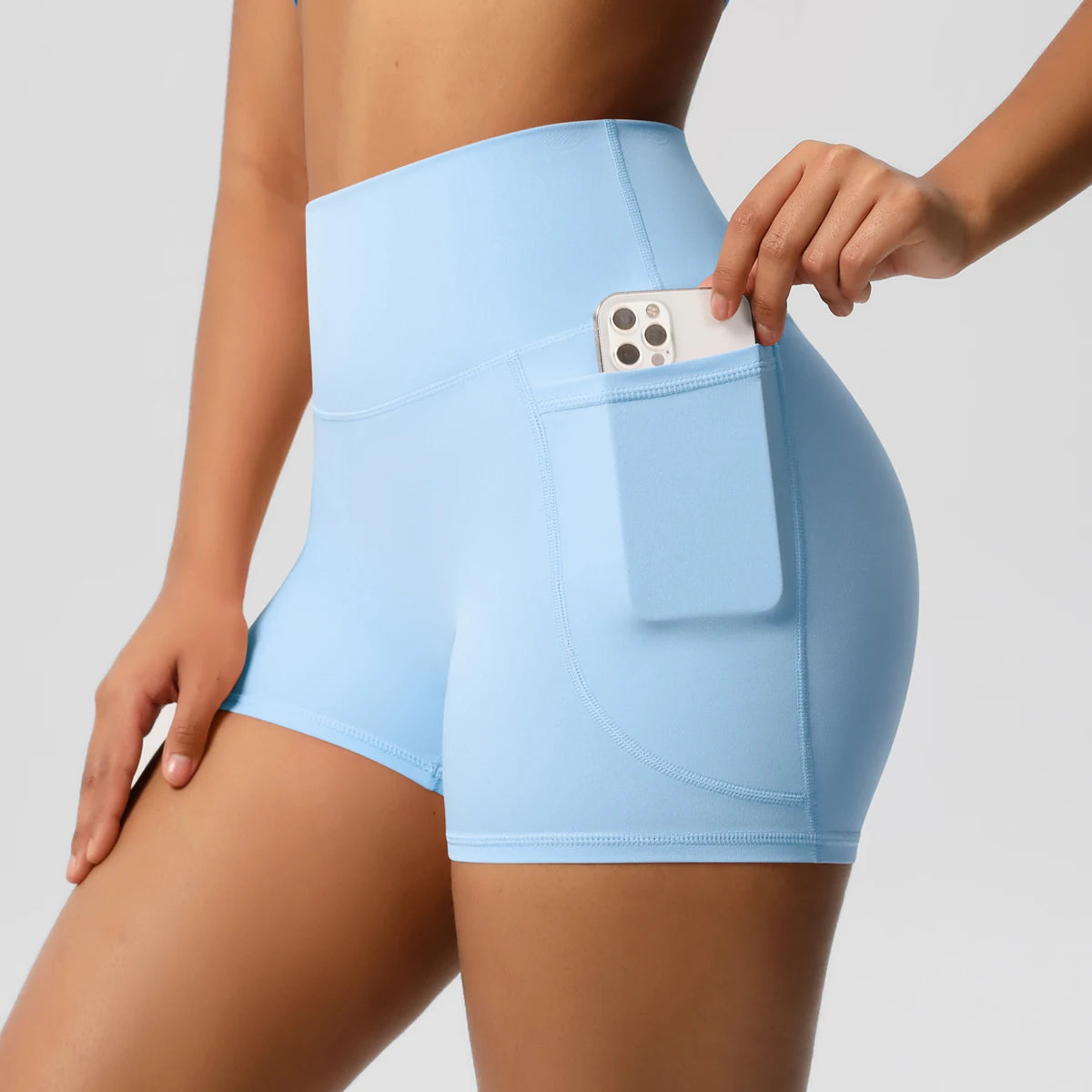 High Waist Yoga Shorts for Women - Squat Proof Athletic Shorts with Pockets Snaviére