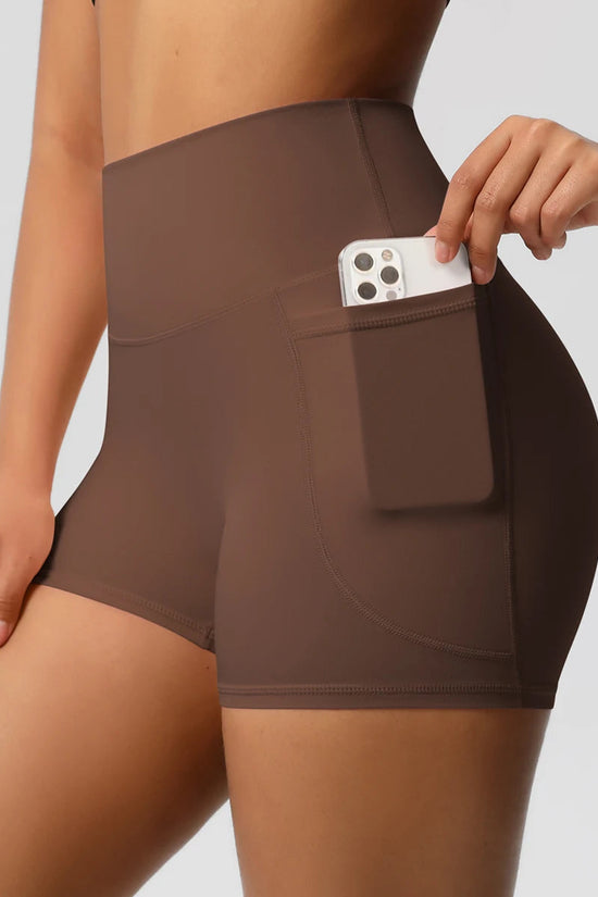 High Waist Yoga Shorts for Women - Squat Proof Athletic Shorts with Pockets Snaviére