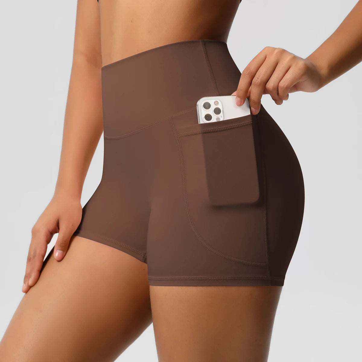 High Waist Yoga Shorts for Women - Squat Proof Athletic Shorts with Pockets Snaviére