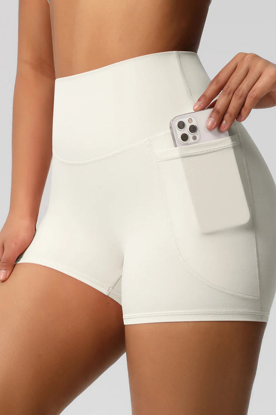 High Waist Yoga Shorts for Women - Squat Proof Athletic Shorts with Pockets Snaviére