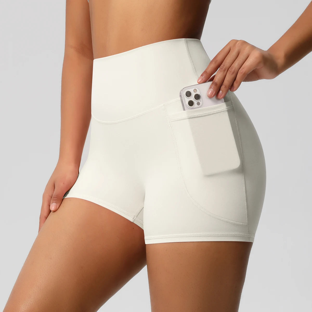 High Waist Yoga Shorts for Women - Squat Proof Athletic Shorts with Pockets Snaviére