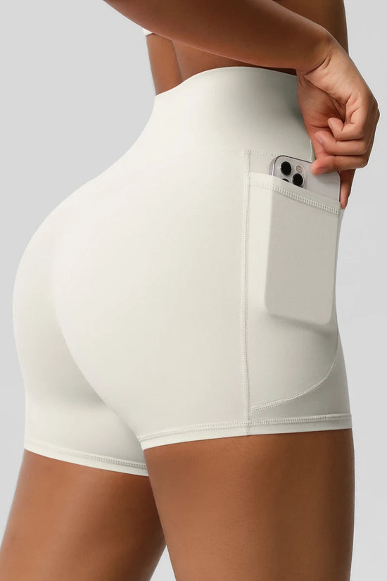 High Waist Yoga Shorts for Women - Squat Proof Athletic Shorts with Pockets Snaviére
