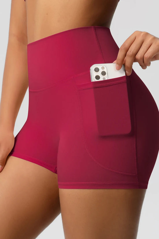 High Waist Yoga Shorts for Women - Squat Proof Athletic Shorts with Pockets Snaviére