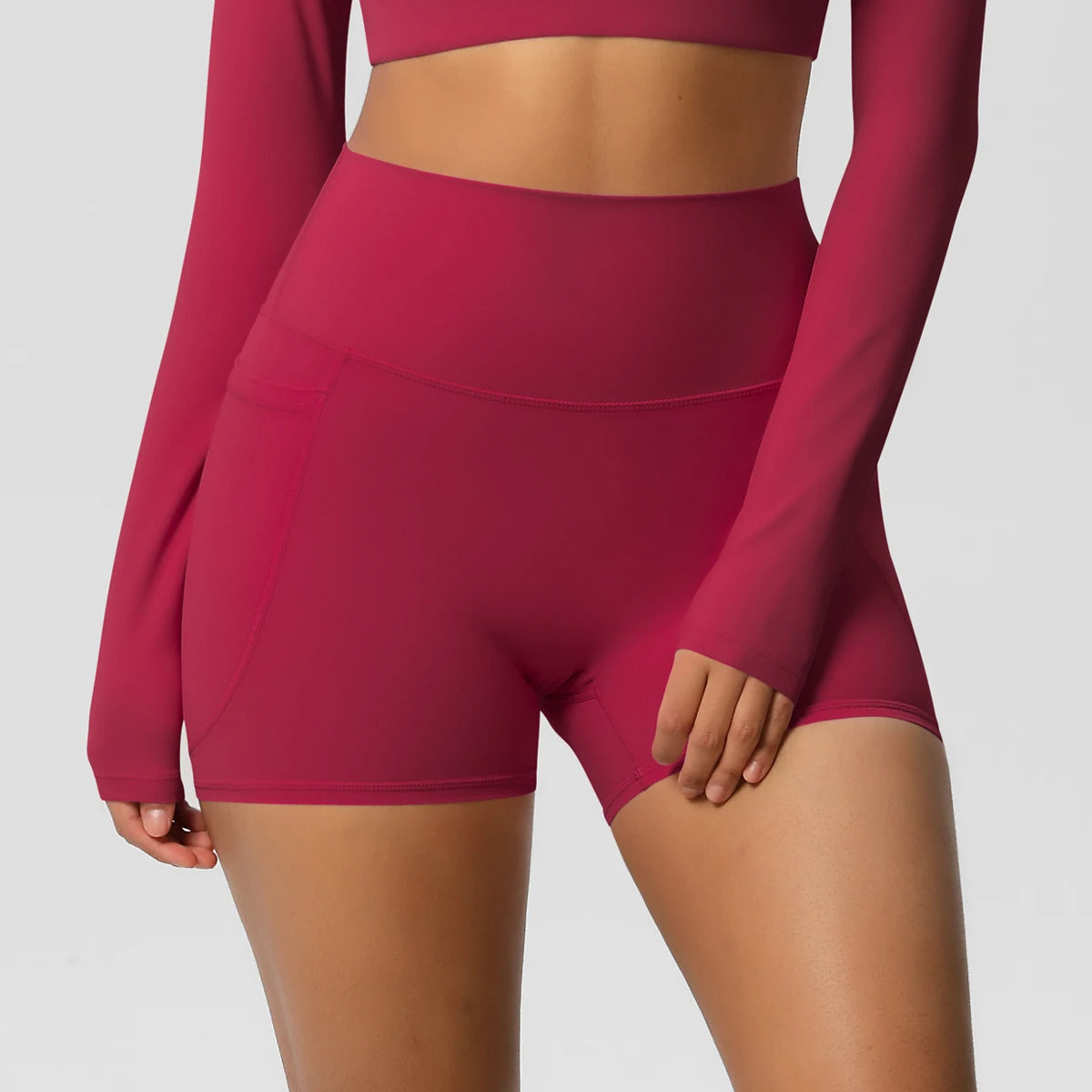 High Waist Yoga Shorts for Women - Squat Proof Athletic Shorts with Pockets Snaviére