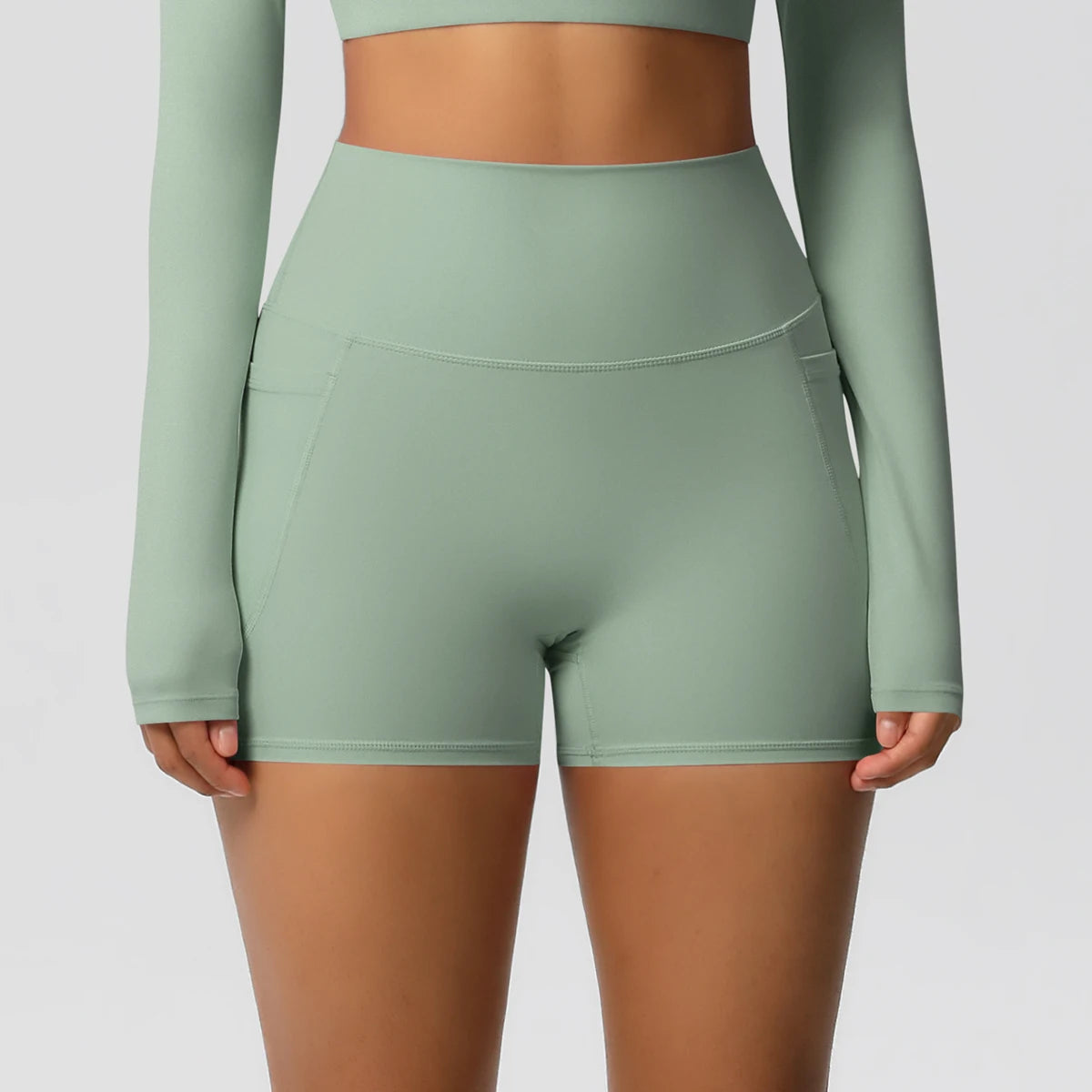 High Waist Yoga Shorts for Women - Squat Proof Athletic Shorts with Pockets Snaviére