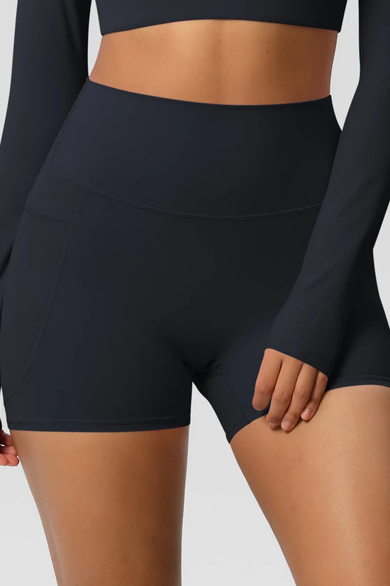 Women Sports Short With PocketedYoga Legging Shorts Squat Proof High Waist Fitness Tight Shorts Quick Drying Cycling Workout Gym Snaviére