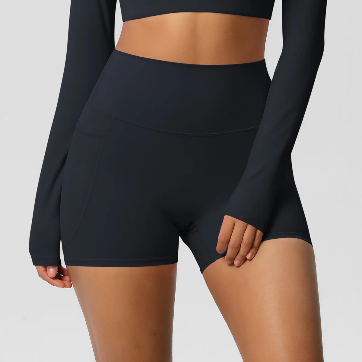 Women Sports Short With PocketedYoga Legging Shorts Squat Proof High Waist Fitness Tight Shorts Quick Drying Cycling Workout Gym Snaviére