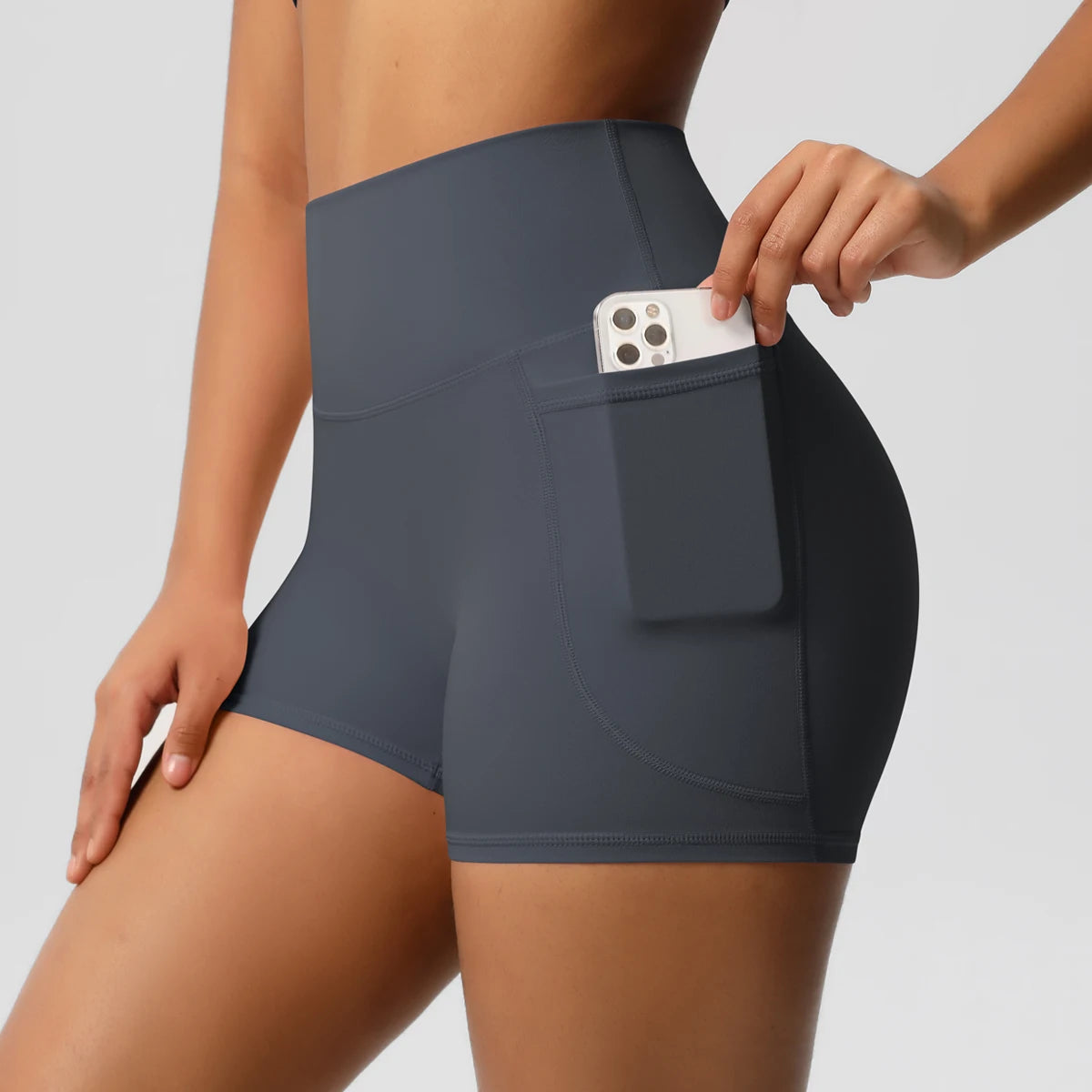 High Waist Yoga Shorts for Women - Squat Proof Athletic Shorts with Pockets Snaviére