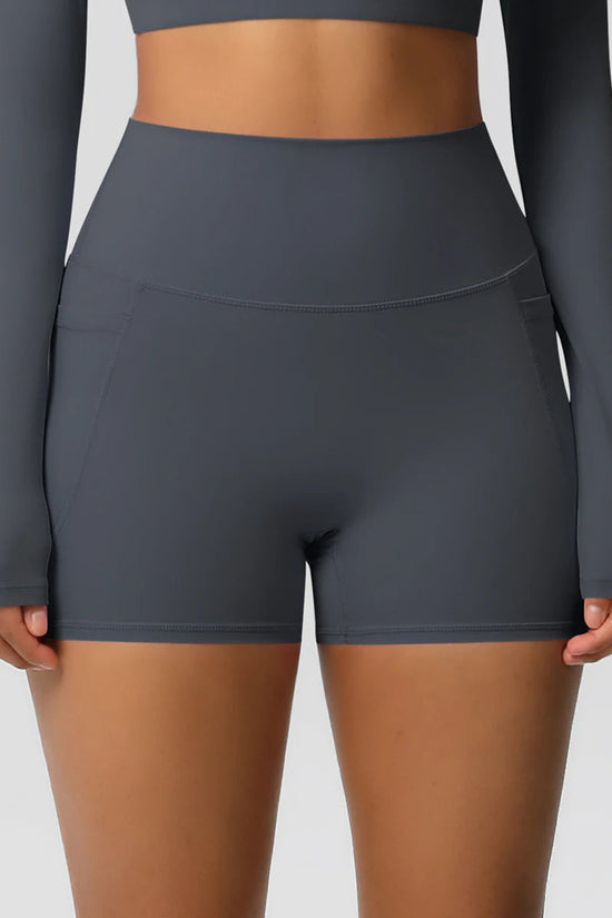 Women Sports Short With PocketedYoga Legging Shorts Squat Proof High Waist Fitness Tight Shorts Quick Drying Cycling Workout Gym Snaviére