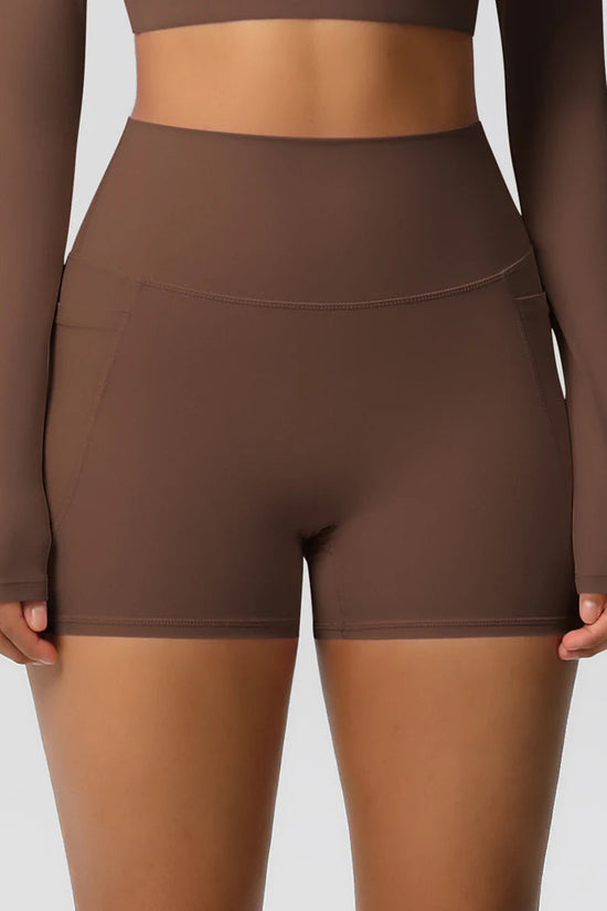 High Waist Yoga Shorts for Women - Squat Proof Athletic Shorts with Pockets Snaviére