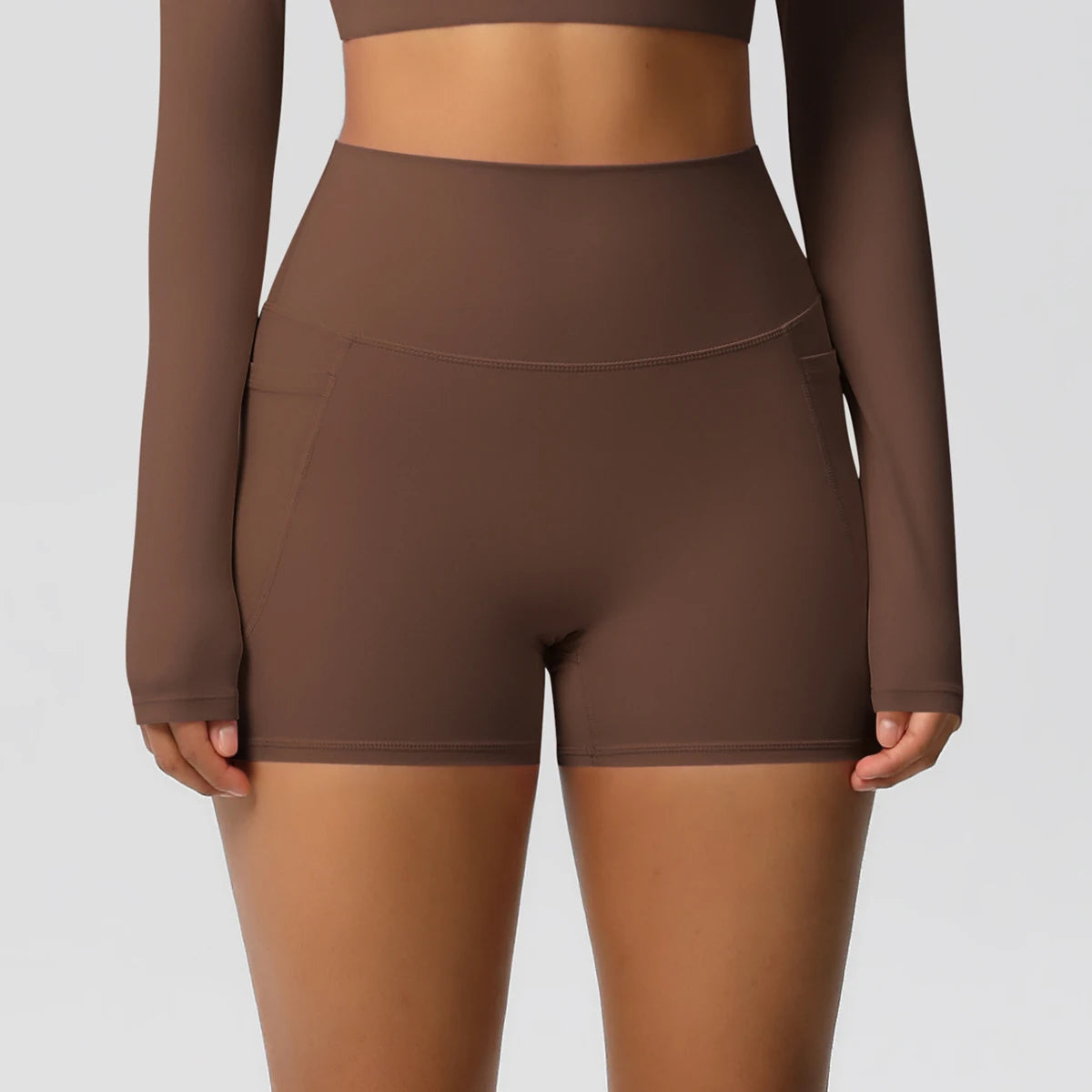 High Waist Yoga Shorts for Women - Squat Proof Athletic Shorts with Pockets Snaviére