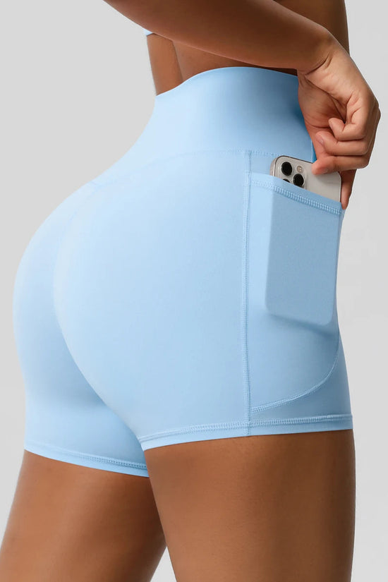 High Waist Yoga Shorts for Women - Squat Proof Athletic Shorts with Pockets Snaviére
