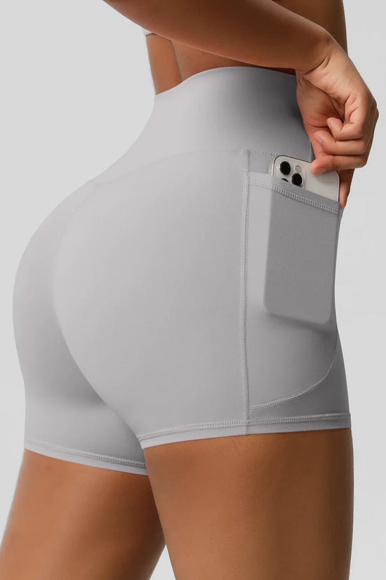 Women Sports Short With PocketedYoga Legging Shorts Squat Proof High Waist Fitness Tight Shorts Quick Drying Cycling Workout Gym Snaviére