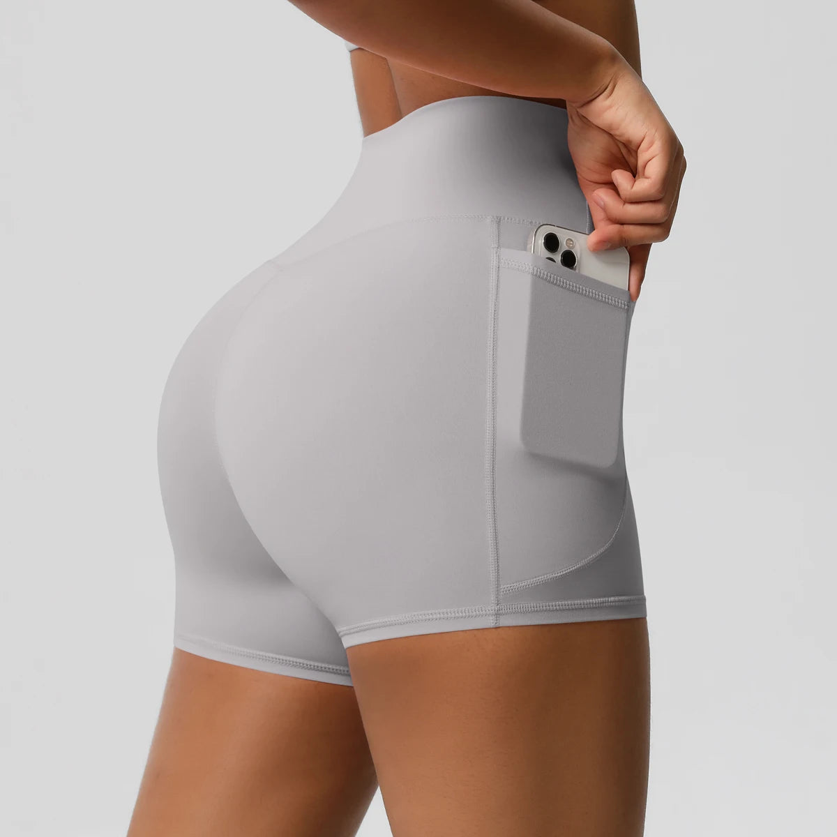 Women Sports Short With PocketedYoga Legging Shorts Squat Proof High Waist Fitness Tight Shorts Quick Drying Cycling Workout Gym Snaviére