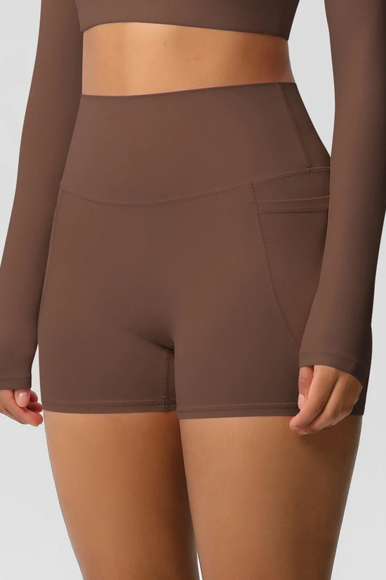 High Waist Yoga Shorts for Women - Squat Proof Athletic Shorts with Pockets Snaviére