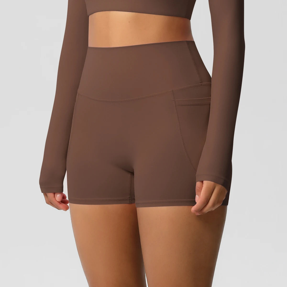 High Waist Yoga Shorts for Women - Squat Proof Athletic Shorts with Pockets Snaviére