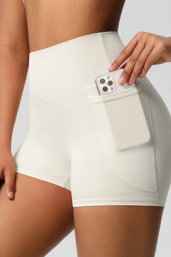 High Waist Yoga Shorts for Women - Squat Proof Athletic Shorts with Pockets Snaviére