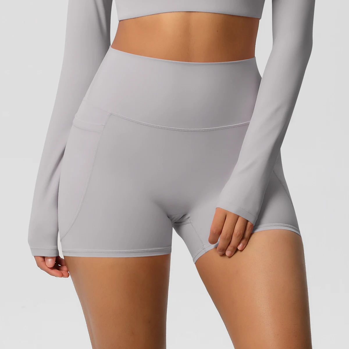 High Waist Yoga Shorts for Women - Squat Proof Athletic Shorts with Pockets Snaviére