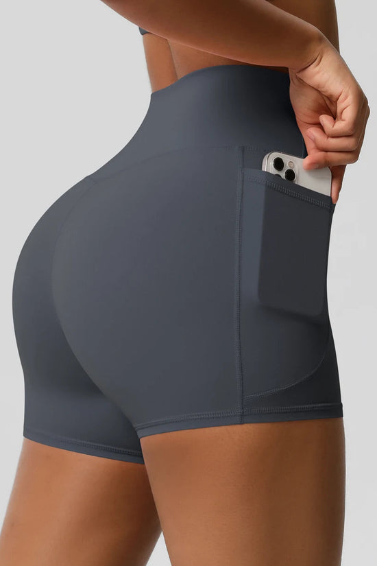 High Waist Yoga Shorts for Women - Squat Proof Athletic Shorts with Pockets Snaviére