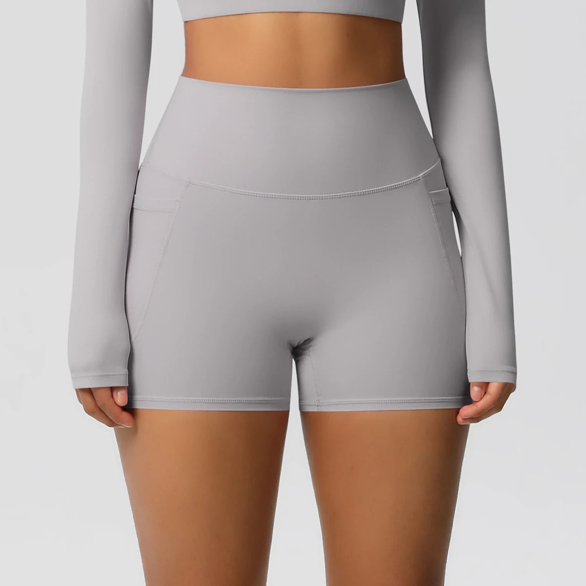 High Waist Yoga Shorts for Women - Squat Proof Athletic Shorts with Pockets Snaviére
