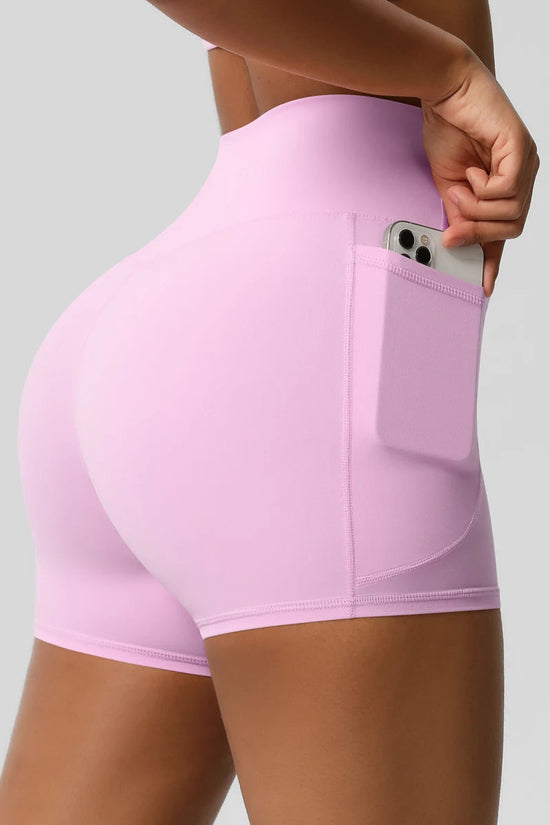 High Waist Yoga Shorts for Women - Squat Proof Athletic Shorts with Pockets Snaviére