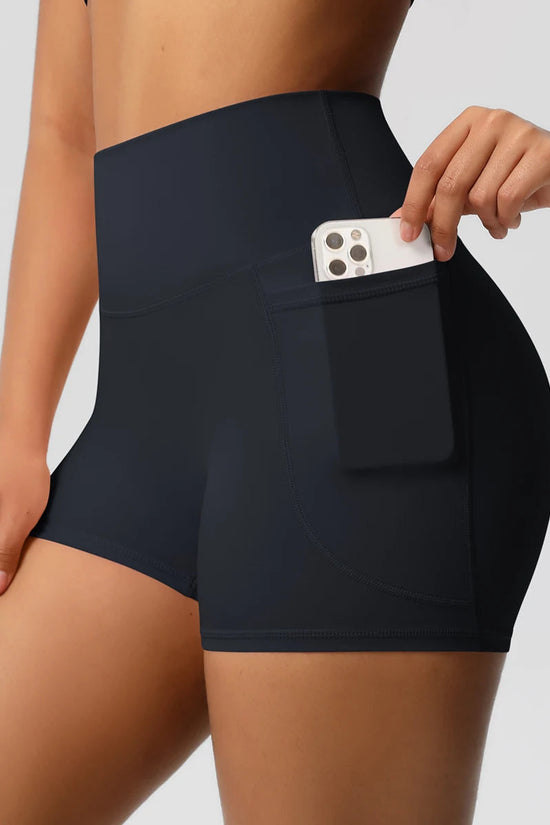 High Waist Yoga Shorts for Women - Squat Proof Athletic Shorts with Pockets Snaviére
