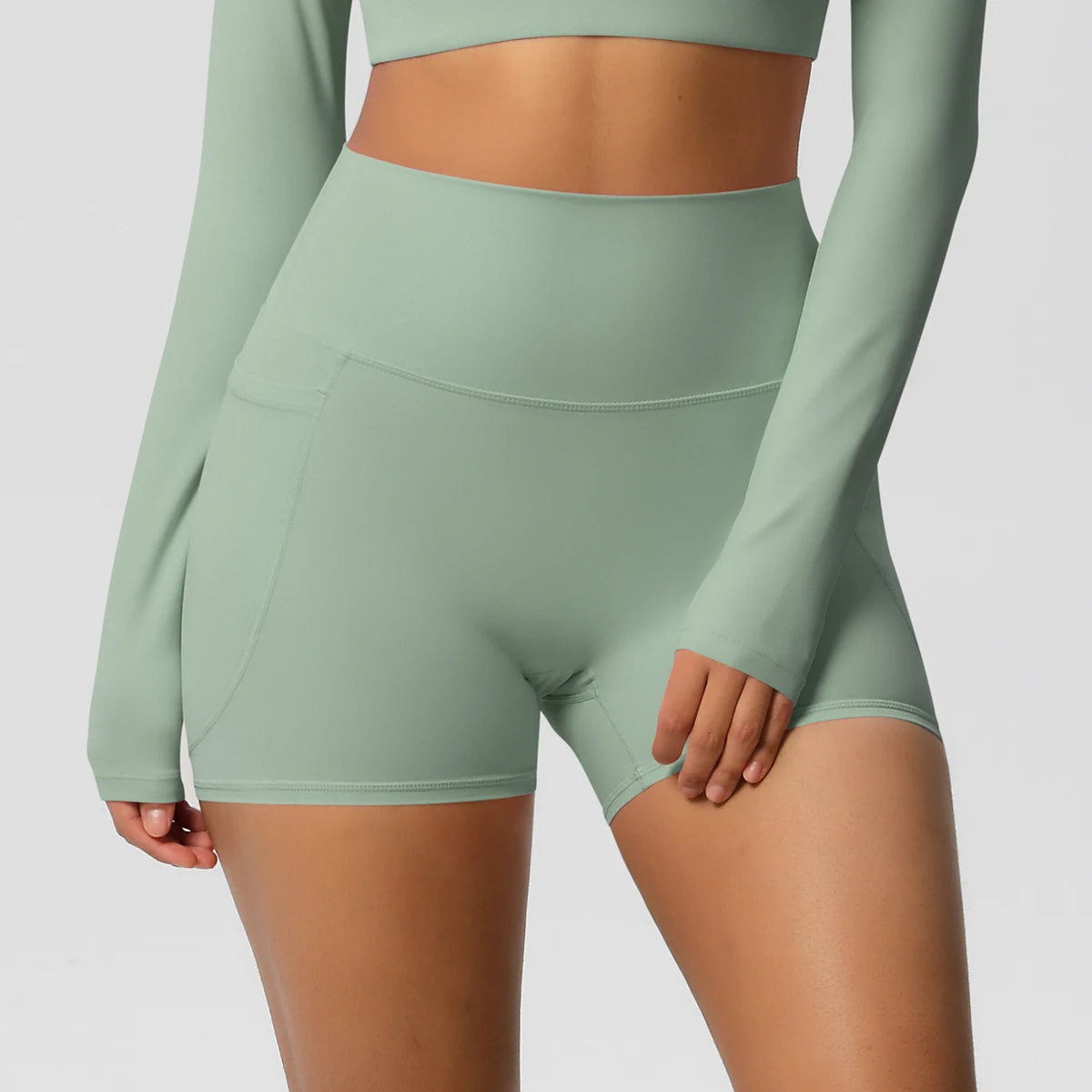 Women Sports Short With PocketedYoga Legging Shorts Squat Proof High Waist Fitness Tight Shorts Quick Drying Cycling Workout Gym Snaviére