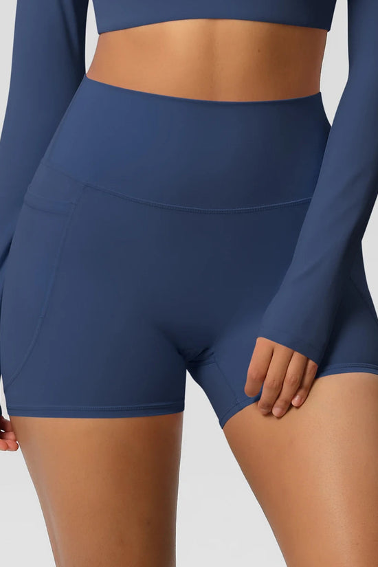 Women Sports Short With PocketedYoga Legging Shorts Squat Proof High Waist Fitness Tight Shorts Quick Drying Cycling Workout Gym Snaviére
