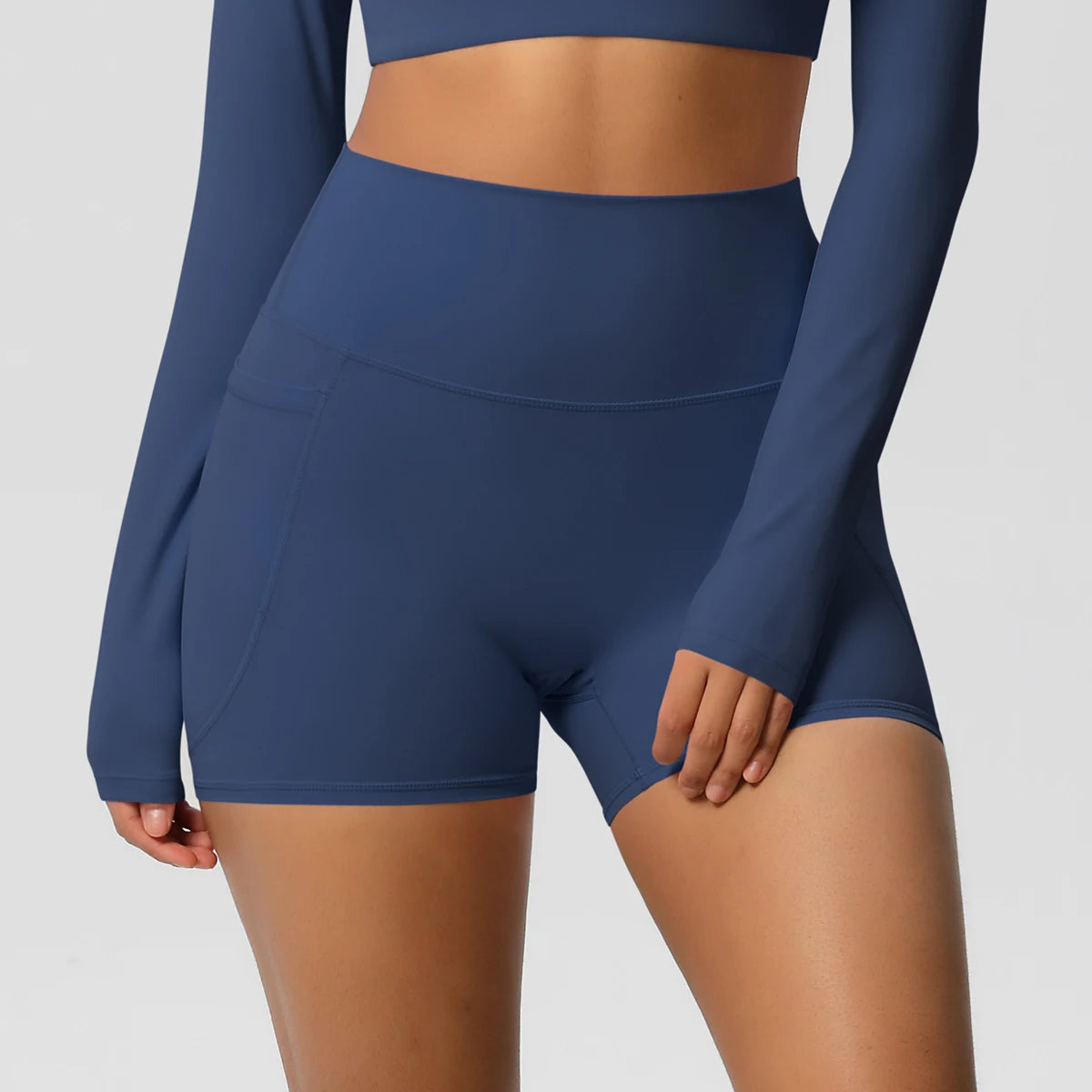 Women Sports Short With PocketedYoga Legging Shorts Squat Proof High Waist Fitness Tight Shorts Quick Drying Cycling Workout Gym Snaviére