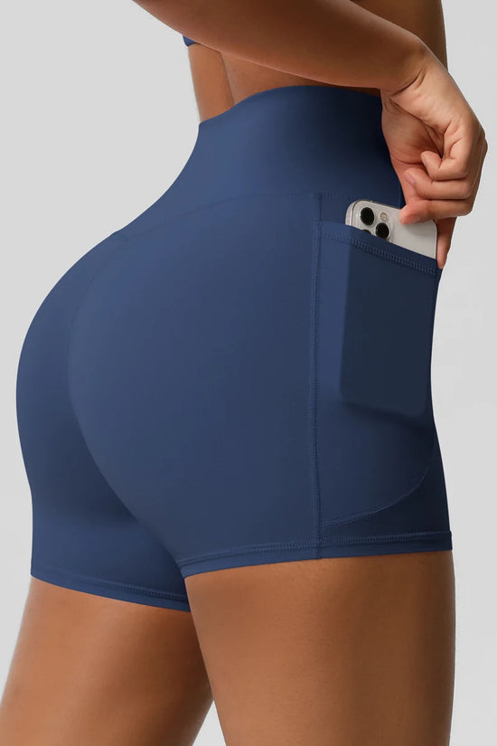 Women Sports Short With PocketedYoga Legging Shorts Squat Proof High Waist Fitness Tight Shorts Quick Drying Cycling Workout Gym Snaviére