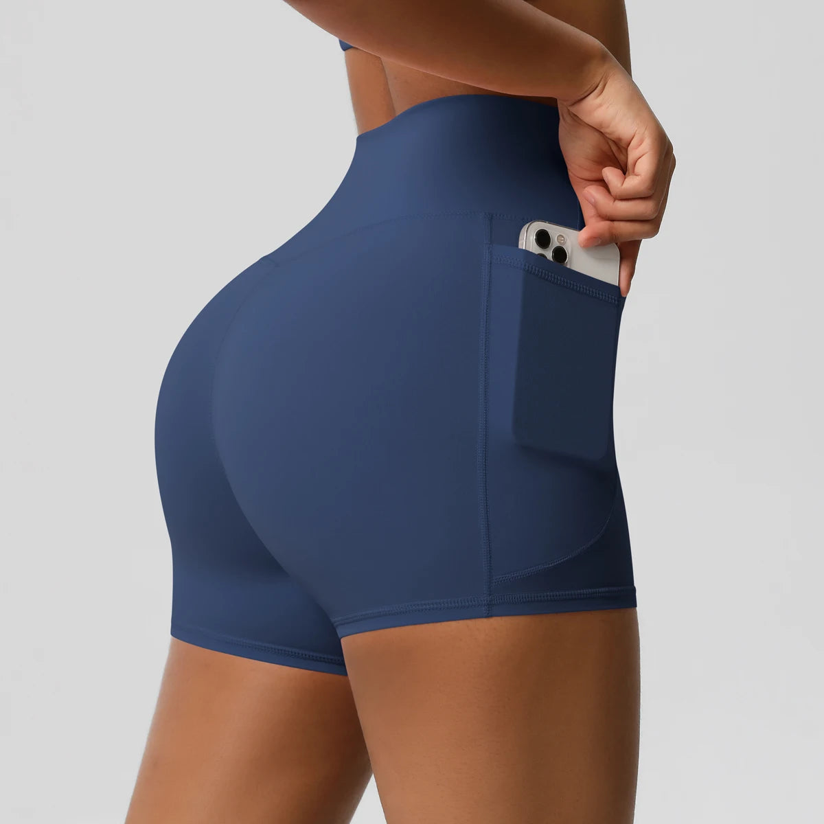 Women Sports Short With PocketedYoga Legging Shorts Squat Proof High Waist Fitness Tight Shorts Quick Drying Cycling Workout Gym Snaviére