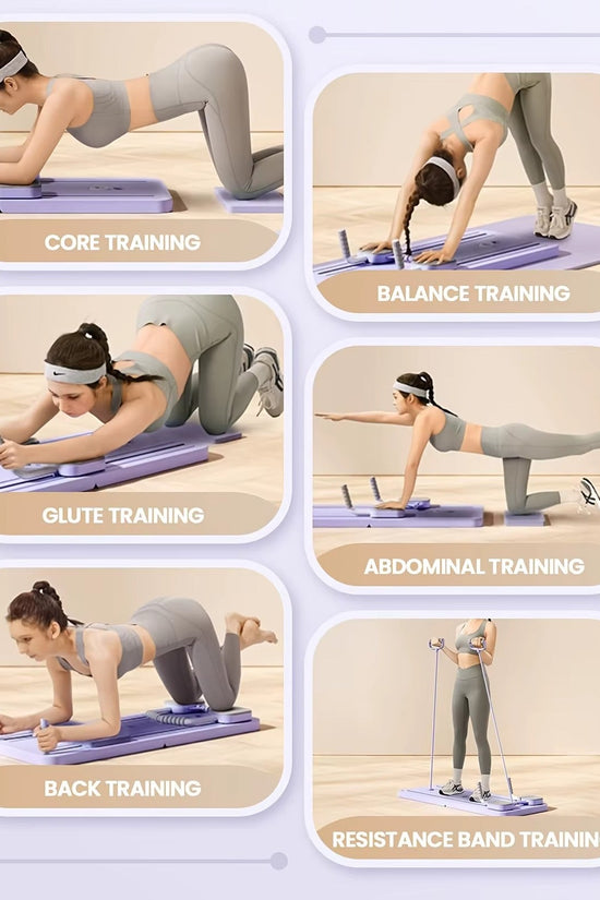 Foldable Pilates Reformer Board - Multifunctional Home Core Trainer with AB Roller Snaviére