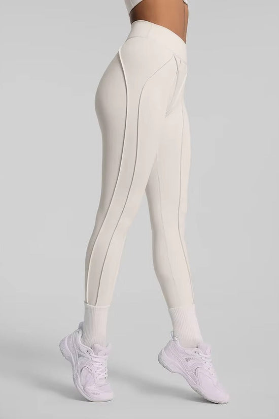 Solid Color Workout Set - High-Waisted Leggings & Sports Bra Gym Set Snaviére