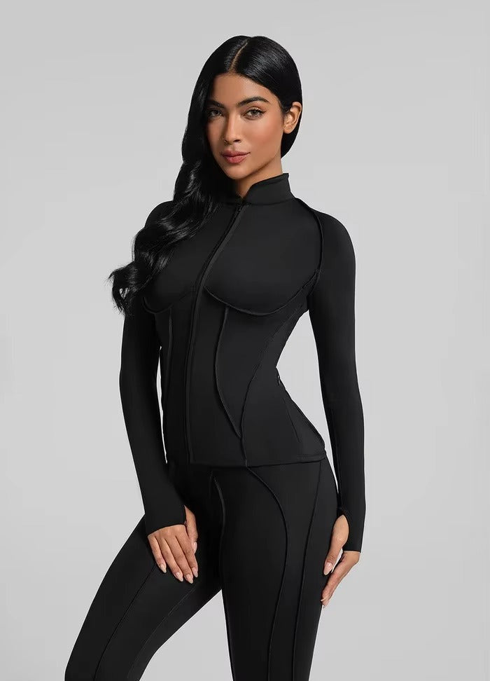 Solid Color Workout Set - High-Waisted Leggings & Sports Bra Gym Set Snaviére