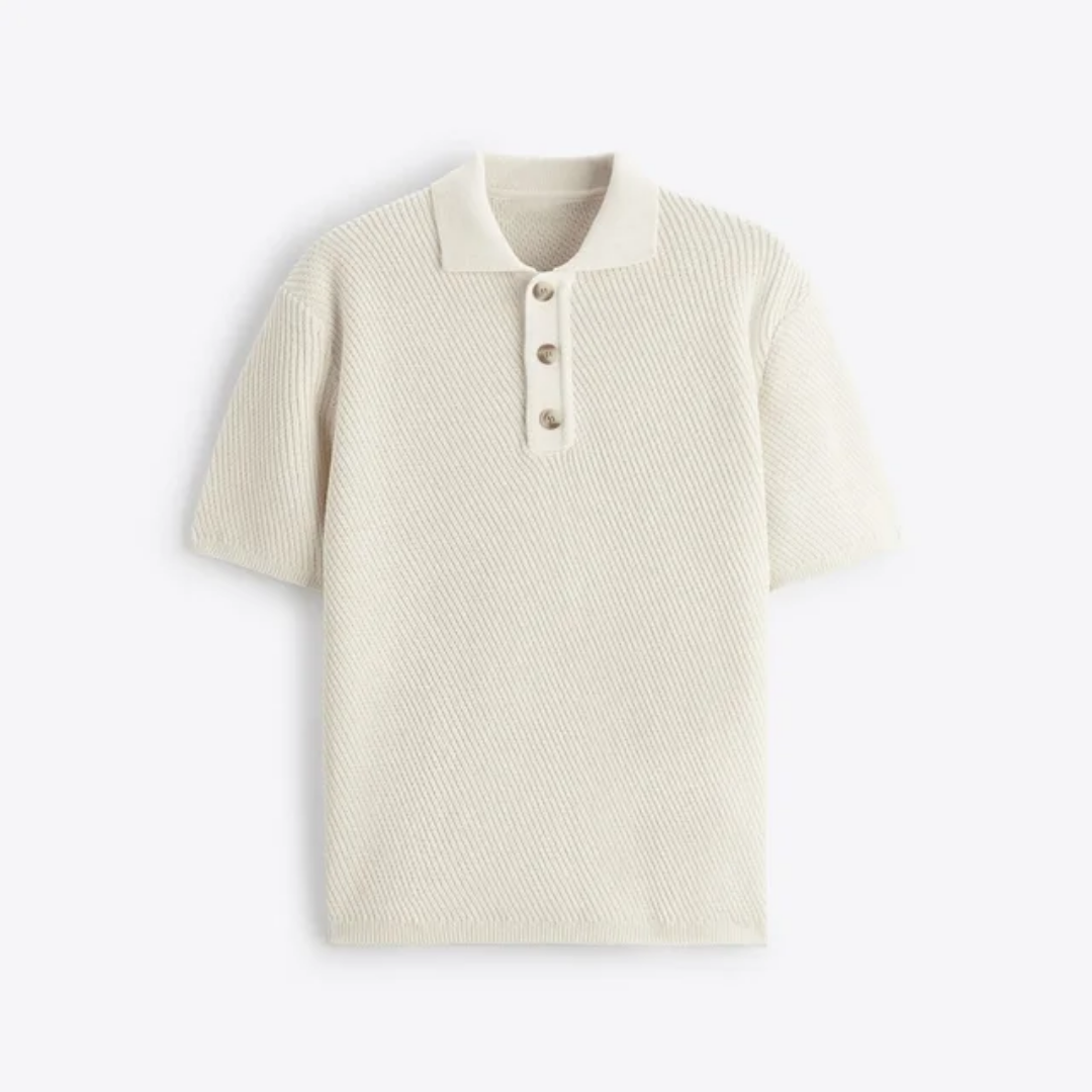 Premium Knit Polo T‑shirt – Men’s Cotton Short Sleeve Button‑Up Polo Snaviére