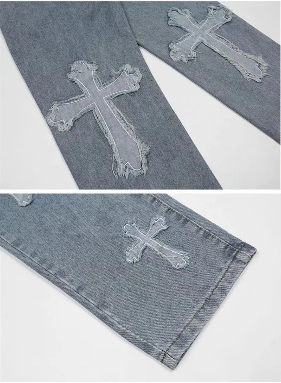 Loose Straight Jeans - Cross Stitched Snaviére