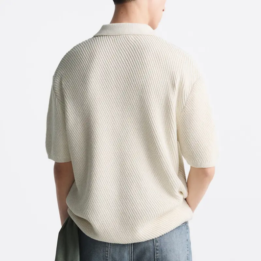 Premium Knit Polo T‑shirt – Men’s Cotton Short Sleeve Button‑Up Polo Snaviére