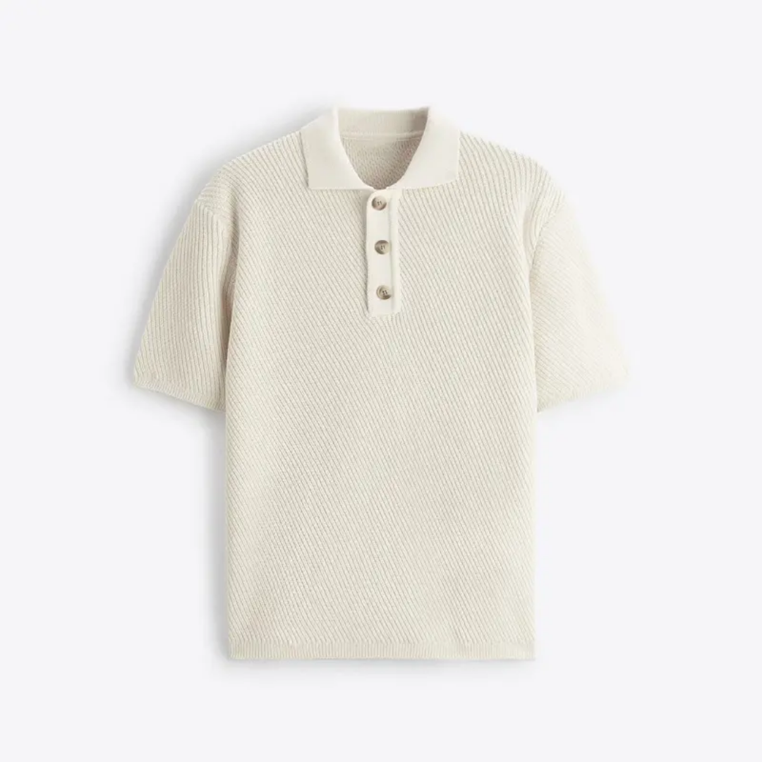 Premium Knit Polo T‑shirt – Men’s Cotton Short Sleeve Button‑Up Polo Snaviére