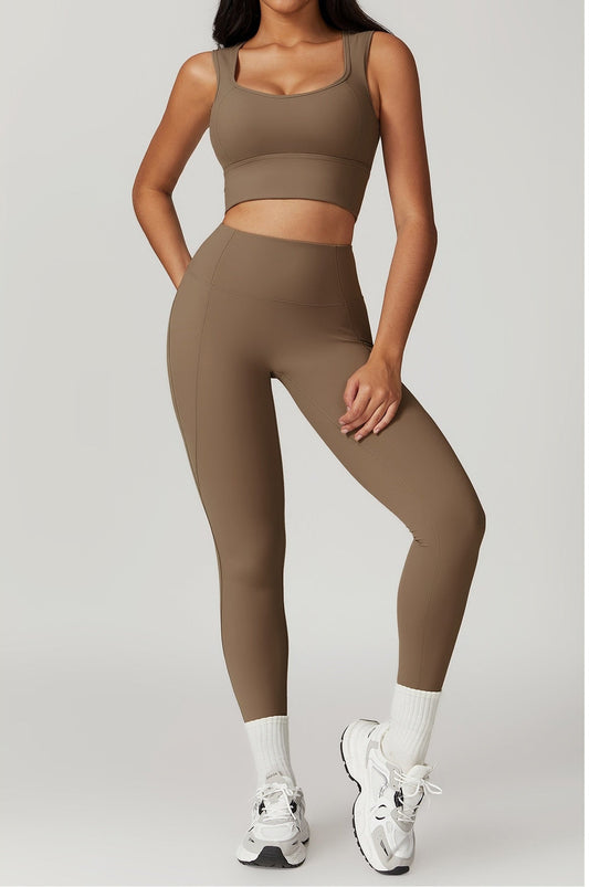Seamless Ribbed Active Set - Buttery-Soft Top & High-Waist Leggings Snaviére