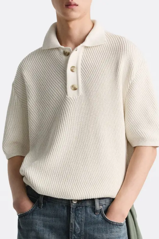 Premium Knit Polo T‑shirt – Men’s Cotton Short Sleeve Button‑Up Polo Snaviére